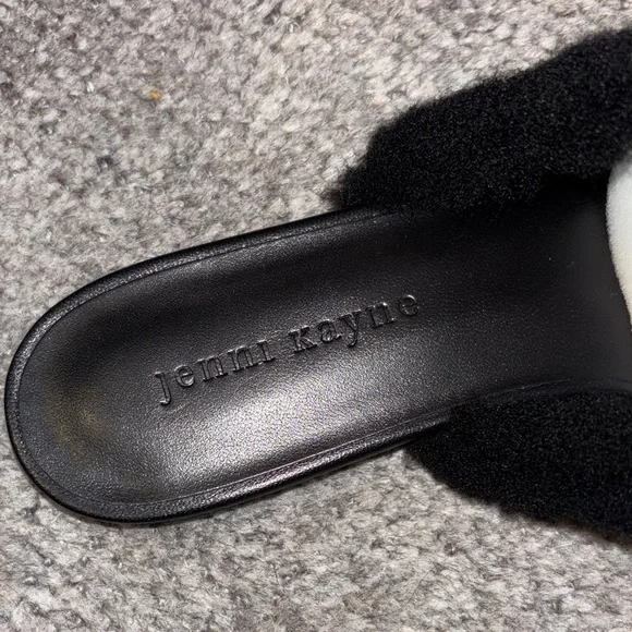 Jenni Kayne Black Shearling Mules